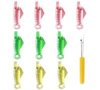 10PCS Sewing Machine Needle Threader, Big Fish Type Needle Inserter for Small Eye Needles, Premium Plastic Automatic Simple Threaders for DIY Embroidery, with Seam Ripper, Kiicey