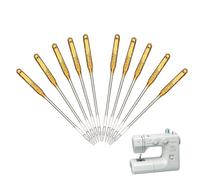 10Pcs Sewing Machine Needles, Multi-Functional Titanium-Plated Big Eye Sewing Needles Size 16 for Electric Sewer Needle Threaders