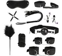 10pcs Sex Bondage Bondage Set Behind Handcuff Bed Games Sex Fuzzy Handcuffs Toys for Couples Women Sexy Straps Blindfolds Bondaged Kits Restraints Set Sex Furnitures for Bedroom Sexy Tools Sweater