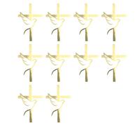 10pcs Shatterproof Gold Crossed Insert Doves Cake Toppers Decoration For Spiritual Occasion And Gatherings