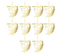10pcs Shatterproof Gold Crossed Insert Doves Cake Toppers Decoration For Spiritual Occasion And Gatherings Baptism Celebration Cake Toppers