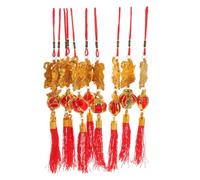 10pcs Sheep Hanging Pendant Ornament, Gold Finish Decor | Plastic and Polyester Construction, Easy to Attach on Bonsai Trees, Hooks, Entryways or Door Knobs, Elegant Festive Styling