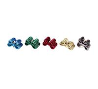 10pcs Shiny Bowknot PET Hair Ring with Three Rhinestones for Puppies | Webbing Build, Soft Lightweight Wear, Festive Grooming Look, Suits Cats and Dog Owners at Christmas Random Color Random Style
