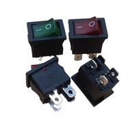 10PCS Ship Type Switch Red Green Light 15 * 21mm 4PIN ON OFF Boat Rocker Switch 6A/250V 10A/125V 4 Contact Points(Green)