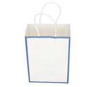 10pcs Shopping Packaging Paper Bag Portable Kraft Paper Souvenirs Bag White Blue Fringe for Various Occasions