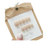10PCS Short Round Cat Eye Press On Nails, Solid Color Coffin | Handmade full cover ABS false nails with glue tabs, mini file, wooden stick and cleaning paper(4 Size L)