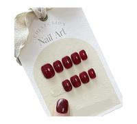 10PCS Short Round Cat Eye Press On Nails, Solid Color Coffin | Handmade full cover ABS false nails with glue tabs, mini file, wooden stick and cleaning paper(1 Size L)