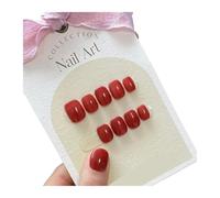10PCS Short Round Cat Eye Press On Nails, Solid Color Coffin | Handmade full cover ABS false nails with glue tabs, mini file, wooden stick and cleaning paper(2 Size S)