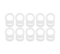 10pcs Silicone Button MAM Ring Dummy Pacifier Holder Clip Adapter - White, Soft Silicone, Environmental Friendly