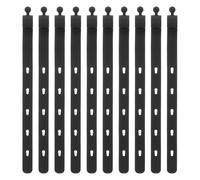 10pcs Silicone Cable Ties, Reusable Black Fasteners | Easy Open and Close Design, Bundle and Release Use, Desk or Entertainment Center Setup