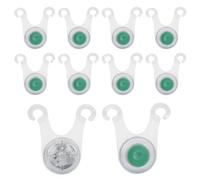 10Pcs Silicone Camp Tent String Rope Lights, 35x60mm/1.4x2.4inch Camping Hanging Light LED Silicone Outdoor Warning Guard Lights Camping Light String 3 Mode for Tent (Green)