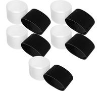 10pcs Silicone Cup Sleeve with Horizontal Stripes | Silicone, Easy to Clean, Protects Hands from Burns, Stylish Bright Finish for Travel Mugs and Cups