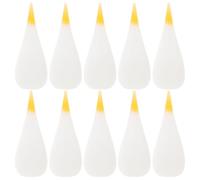 10pcs Silicone Flame Tip Replacement for Electric Candles, White | Realistic Flicker Look, Shatter Resistant Design, and PET Friendly, for Pillar Candles and Holders