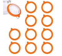 10Pcs Silicone Jar Gaskets Replacement - Orange Silicone Seals for Kilner Jar Leak Proof Seals for Mason Glass Storage