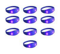 10pcs Silicone LED Bands For Parties Flashing Light Up Wristband Ornament Multicolors Size Wrist Decoration For Kids LED Wristbands