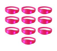 10pcs Silicone LED Bands For Parties Flashing Light Up Wristband Ornament Multicolors Size Wrist Decoration For Kids LED Wristbands