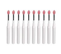 10Pcs Silicone Lip Brush Set, Reusable Lipstick Eyebrow Applicator Brushes with Lid, Soft Glossy for Lip Balm and Eye Shadow, Portable Multipurpose Makeup Tools f
