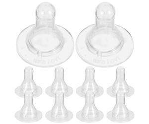 10pcs Silicone Milk Bottle Pacifier Nipples for Piglet and Boy Girl | PET Teats Only, Smooth Surface, Replace Worn Parts for Rearing and Safe Feeding of Young Animals