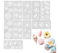 10pcs Silicone Nail Molds, 3D Flower Shell Mould Plumeria Rose Daisy Nail Charm Floral Molds Art Tools for 3D Acrylic Gel Nails Design Manicure Decoration