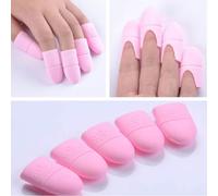 10pcs Silicone Nail Remover Caps Nail Covers Acrylic Gel Polish Soak Off (Pink)