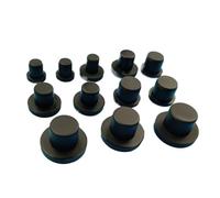 10pcs Silicone Rubber T Type Sealed Caps Male Plug Stopper 5.5mm 5.8mm 6mm 6.3mm 6.5mm Round Test Tube End Caps Hole(Noir,A 4mm)