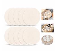 10Pcs Silicone Steamer Mat, 8 Inch Non-Stick Round Mesh Pads for Dumplings Buns Dim Sum Cooking 20cm Bamboo Steamer Mat Reusable Steamers Liners for Home Kitchen Cooking Circles Pastry Dim Sum