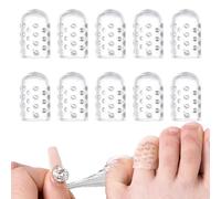 10Pcs Silicone Toe Protector,Gel Silicone Big Toe Protectors for Women Men Covers Caps Shoes for Ingrown Toenails Corns Blisters Calluses Anti-Friction Clear with Small Holes Breathable Comfortable
