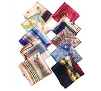 10PCS Silk Feeling Satin HeadScarf Neck Hair Small Square Scarf Color Random 19.7 * 19.7 inches)