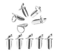 10pcs Silver Alloy Open Fingernail Rings for Nail Protection