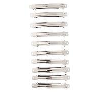 10pcs Silver French Metal Rectangle Hair Clips,DIY Craft Clips,for Bows Ponytail Holder Accessories for Women Girls,10cm
