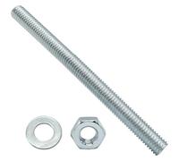 10pcs Silver M8 All Thread Lamp Rod Repair Hardware Parts Kit, Galvanized Iron Hollow Lamp Pipes with Hex Nuts & Washers for Chandelier Ceiling Light(100mm)
