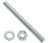 10pcs Silver M8 All Thread Lamp Rod Repair Hardware Parts Kit, Galvanized Iron Hollow Lamp Pipes with Hex Nuts & Washers for Chandelier Ceiling Light(90mm)