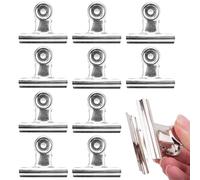 10pcs Silver Metall Bull Binder Clips, 90mm Large Hinge Clip for Crafts, Photo, and Office