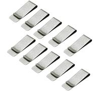 10pcs Silver Money Clips Metal Cash Clip Slim Stainless Steel Credit Card Holder for Men and Women Portable Lightweight Luxurious Polished Notes Bills Invoice Holder 5.1CM