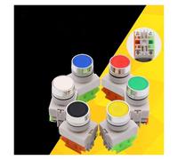 10pcs Since the reset switch LAY37-11 Y090 flat button does not lock 22 mm IDGTTLDF(Gold)