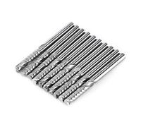 10pcs Single Flute End Mill Cutter, Tungsten Carbide CNC Milling Bit, 3.175mm Diameter 22mm Cutting, for Acrylic PVC MDF Wood Routing and Engraving