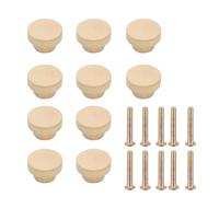 10Pcs Single Hole White Embryo Wood Handle Furniture Drawer Beech Round Drawer Pulls Handles Log Color Cabinet Knobs Round Wooden Handles