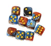 10pcs Six Sided 12mm Transparent Cube Round Corner Portable Table Playing Games Dice Set