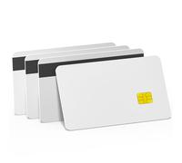 10pcs SLE4442 Chip Cards with 2 Track Hi-Co Magnetic Stripe PVC Blank Card CR80 SLE4442 Blank Chip for Hotel Key Card/Access Control System