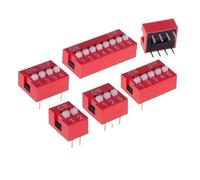 10PCS Slide Type Switch Module 1 2 3 4 5 6 7 8 9 10 12 Bit 2.54mm Position Way DIP Red Pitch Toggle Switch Red Snap Switch