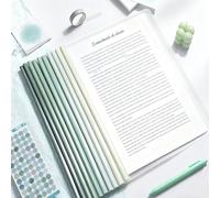10pcs Sliding Bar Report Covers, A4 Transparent Gradient Green File Cover | File Folders Cover ,Clear Report Covers Files Clip,with Slide Binder for School Office Documents Classification.
