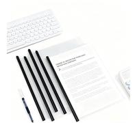 10pcs Sliding Bar Report Covers, Clear Report Covers Files Clip, A4 Transparent Black File Cover, File Folders Cover with Sliding Bars for School Office Documents Classification.
