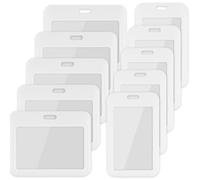 10Pcs Sliding ID Badge Holder, Plastic Card Case Protector Pouch, 5 Vertical + 5 Horizontal, Id Card Holder Hard for Office School Proximity Key Cards Driver’s Licenses Passes