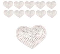 10pcs Sliver Heart Sequin Appliques Iron On Patches Bling Sequin Heart Patches Appliques Fabric Sticker for Clothing,Jeans,Bags,Hats Repair & Decoration,8.5cm*7cm