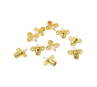 10pcs SMA Female 2-Hole Flange PTFE Solder Panel Mount Adapter RF Connectors Straight