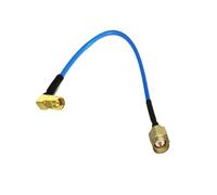 10pcs SMA Male Straight To SMA Plug Right Angle Blue RG405 0.086" Semi Flexible Pigtail Coax Cable 50ohm 10/15/20/30/50cm(10cm)