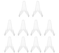 10Pcs Small Acrylic Coin Display Stands - Triangular Easel, Crystal Clear, Lightweight, for Coins, Medals, Slabs & Collectibles
