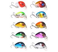 10pcs Small Crankbait Wobbler Artificial Hard Bait Topwater Crank Wobbler and Tackle Box Plastic Fishing Bait