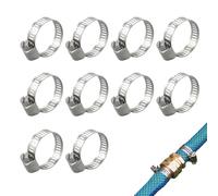 10PCS Small Jubilee Clips, 10-16mm Hose Clips | 304 Stainless Steel Hose Clamp, Adjustable Screw Clamps, Pipe Clamps Assortment for Pool, House Gas Pipe, Garden Hose