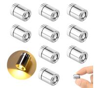 10pcs Small LED Lights Warm White, Mini Silver Battery Fairy Lights for DIY Crafts, Dollhouse Lighting, Balloons & Wedding Decorations, Tiny LED Lights Set with Long Battery Life